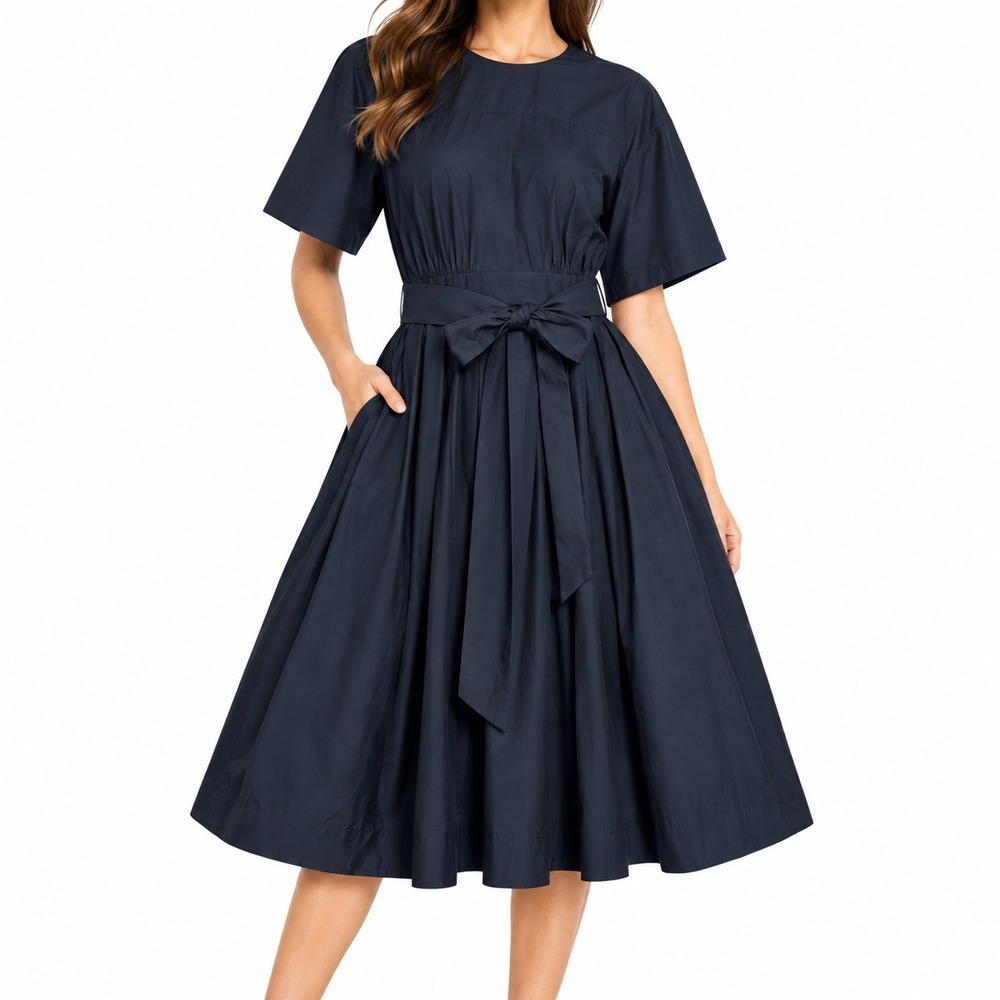 NWT The Devil Wears Prada Scoop Poplin Dress Fit Flare Women 16 Black Whimsigoth